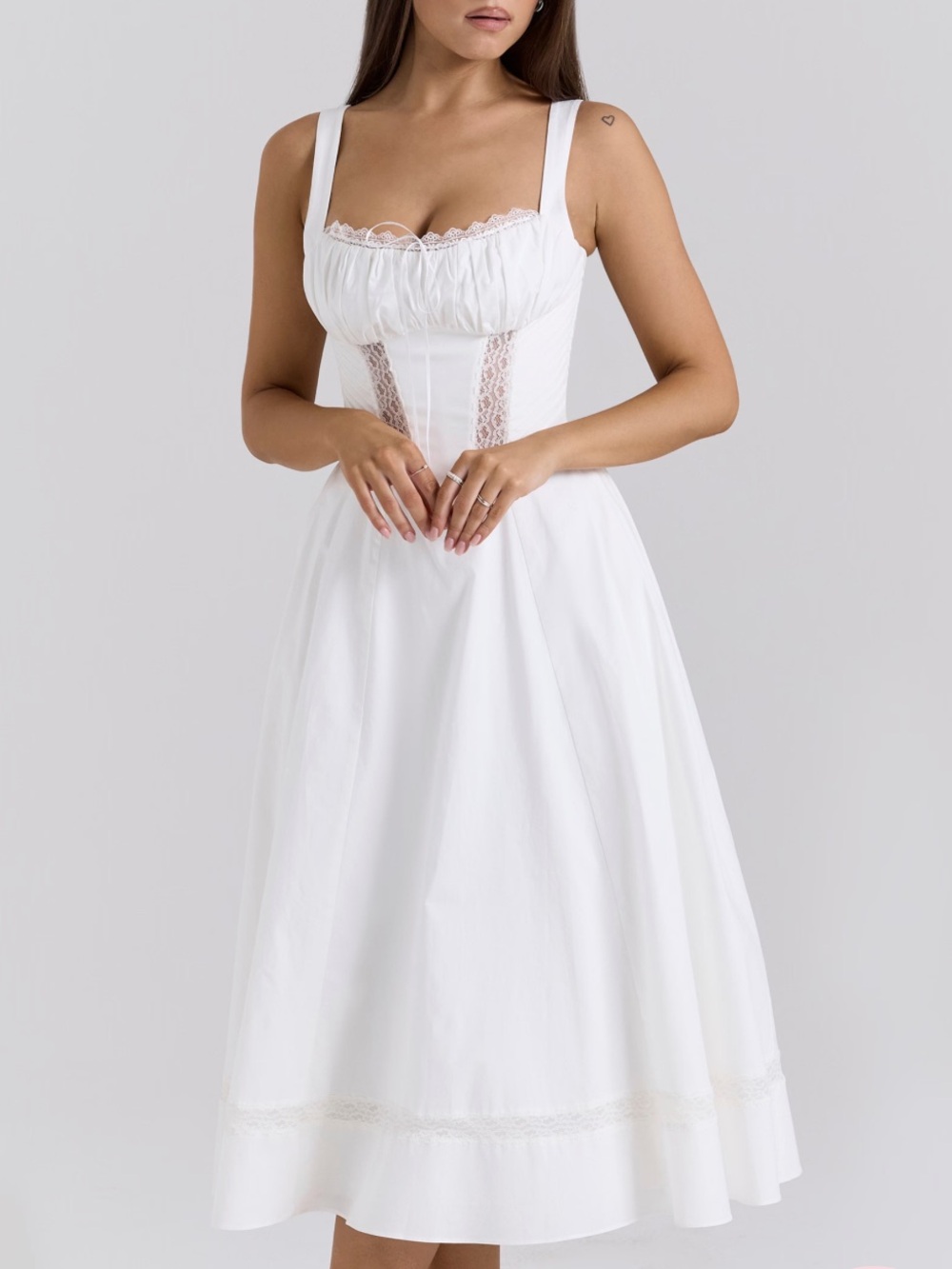 House of cb Kim white cotton Midi Dress